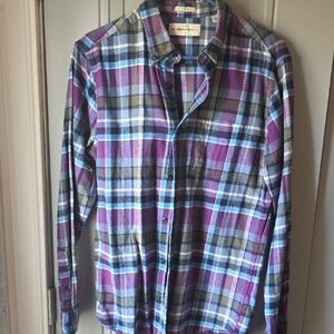 Stylish Multicolor Plaid Men's Button Down Shirt